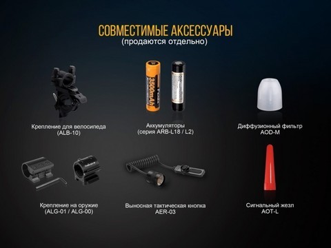 Фонарь светодиодный тактический Fenix TK25 R&B XP-G2 (S3), 1000 лм, аккумулятор