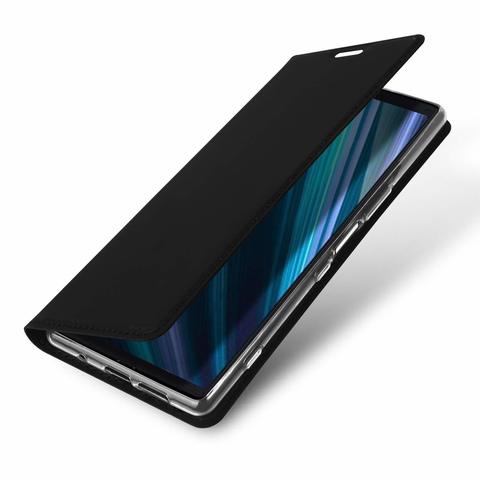 Brosco XPERIA 1 / Чехол-книжка, цвет черный