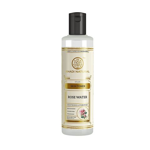 Herbal Skin Toner Khadi ROSEWATER, Khadi Natural (Натуральный увлажняющий тоник для лица Кхади РОЗОВАЯ ВОДА, Для всех типов кожи), 210 мл.