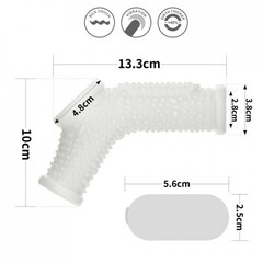 Насадка на пенис с вибрацией с рукавом для мошонки Drip Knights Ring  (13,3*2,8)