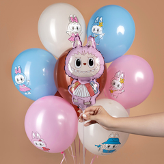 К Мини-фигура, Плюшевый эльф с гармошкой, Розовый, 17''/43 см, 5 шт. (в упаковке)
