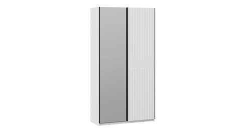 Шкаф-купе Оскар Хилтон 2-х дверный с зеркалом 118 белый снег / белый матовый