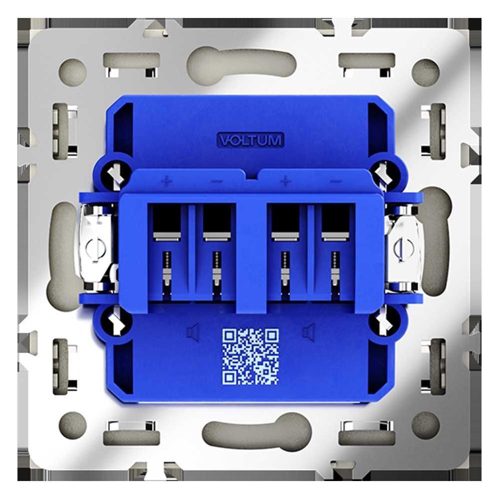 Розетка акустическая встраиваемая Voltum S70 4-местная, (сталь) VLS060305