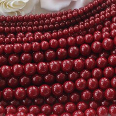 Майорка тёмно-бордовая 6 мм, 1 нить, МА223