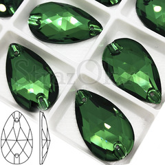 Стразы пришивные стеклянные купите оптом Drop Emerald, Капля Эмеральд зеленый на StrazOK.ru