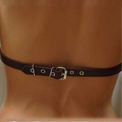 Сбруя с ошейником из темно-шоколадной кожи