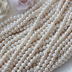 Жемчуг натуральный речной, круглый, 5,5-6,5 мм, 1 нить, Ж007