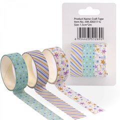 
          Декоративная клейкая лента Alingar, 1,5 см х 2 м, 3 шт, "Звездочки, линии", асcорти, европодвес