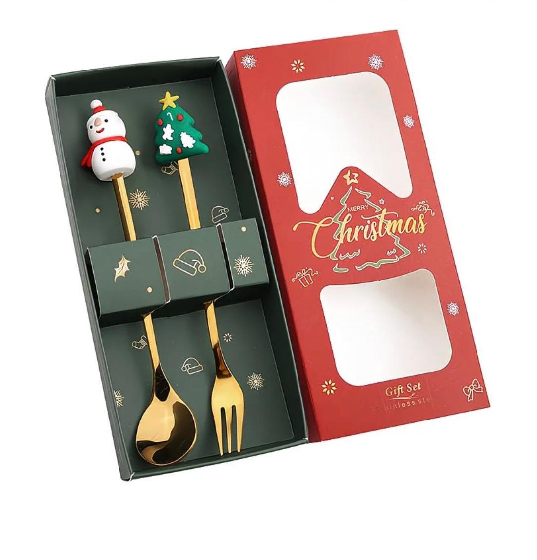 Набор новогодних столовых приборов 2 предмета