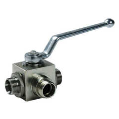 Шаровый кран 3-ходовой 3/8″ (G3/8) L-образный стальной Hansa-Flex 3BKR10LKVZ