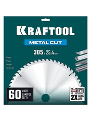 KRAFTOOL Metal Cut 305 х 25.4 мм, 60Т, диск пильный по металлу и стали (36954-305-25.4-60)