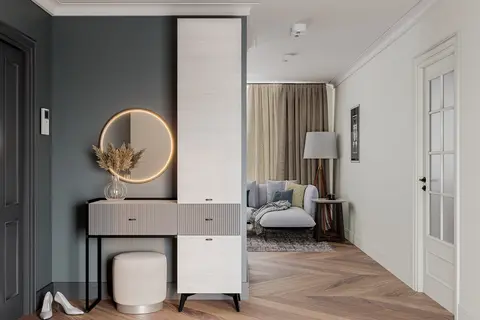 Прихожая Норд ясень белый / маренго