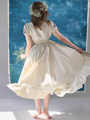 Зефирка. Юбка женская льняная макси с кружевом SY-1284