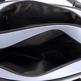 Сумка Саломея 269 гладкий серо-голубой + черный