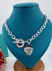 Колье Heart из серебра c подвеской сердце на замке тогл,коллекция RETURN to LOVE