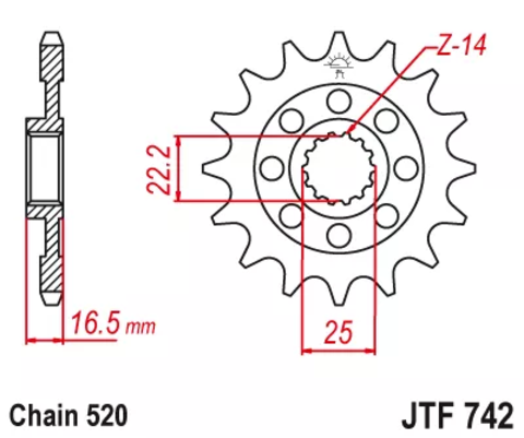 Звезда ведущая JTF742 15