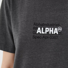 Футболка Alpha Industries Alpha Code Graphic Tee Dark Charcoal Heather (Темно-серый)