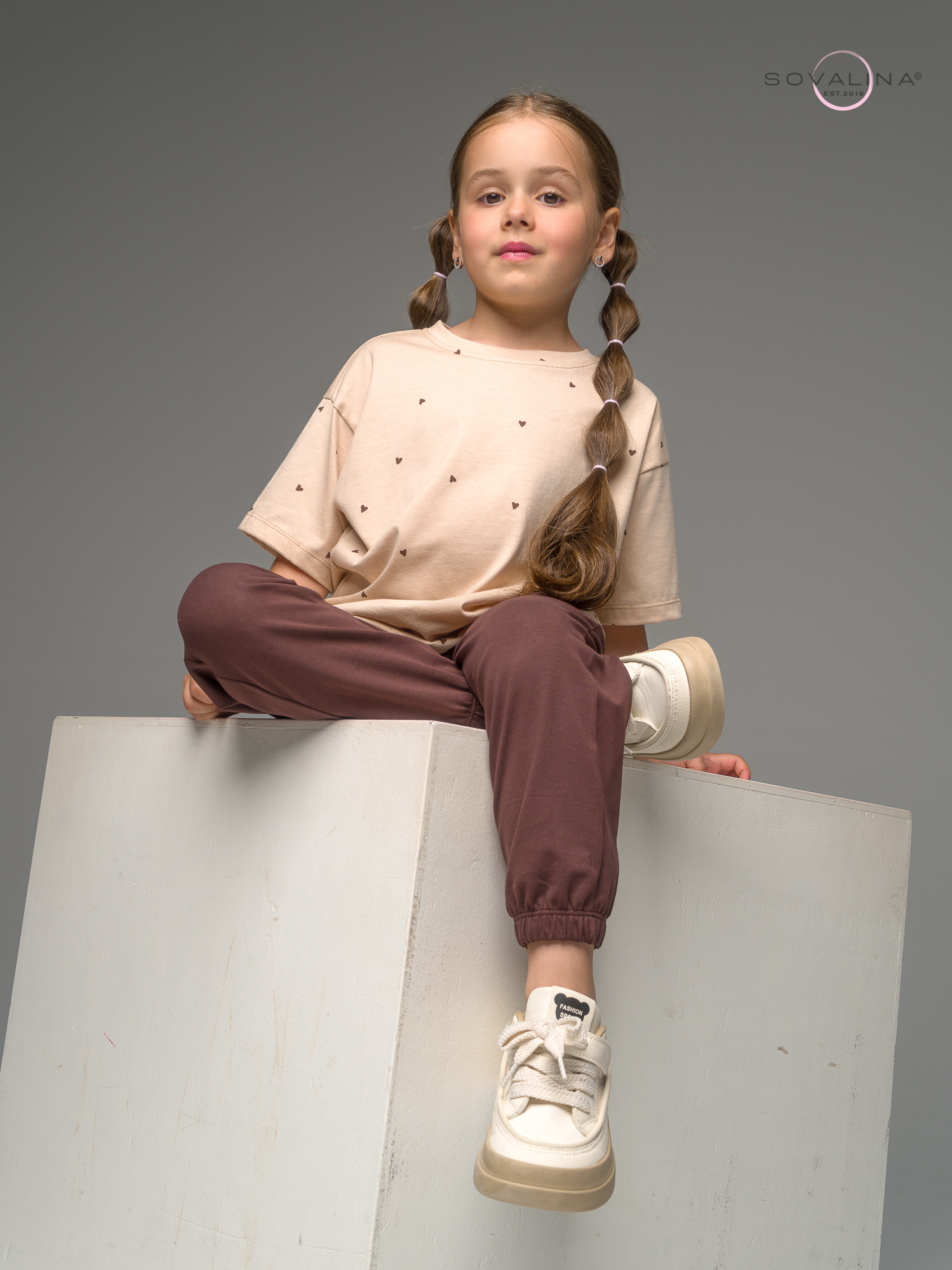 Костюм Daily girl сердечки кофе-шоколад mini