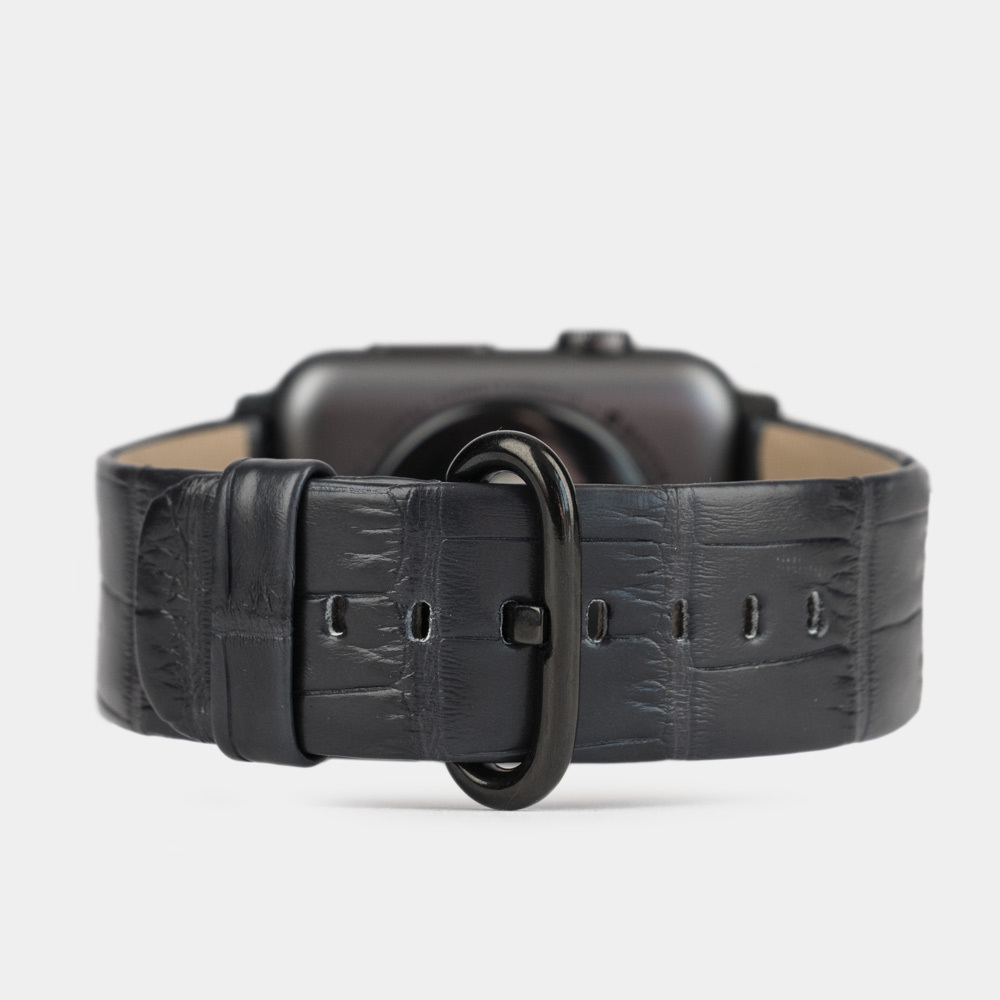 Ремешок кожаный для Apple Watch 42/44mm Classic черного цвета