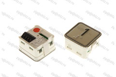 Кнопка (кнопочный модуль) MT42-IXRUS "1 этаж", квадратная, красная подсветка, Брайль