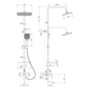 Lemark LM0662CH Душевая система с верхним душем 30х20 см с поворотным изливом 10 см, регулируемая высота 0,9~1,6м, латунь/хром