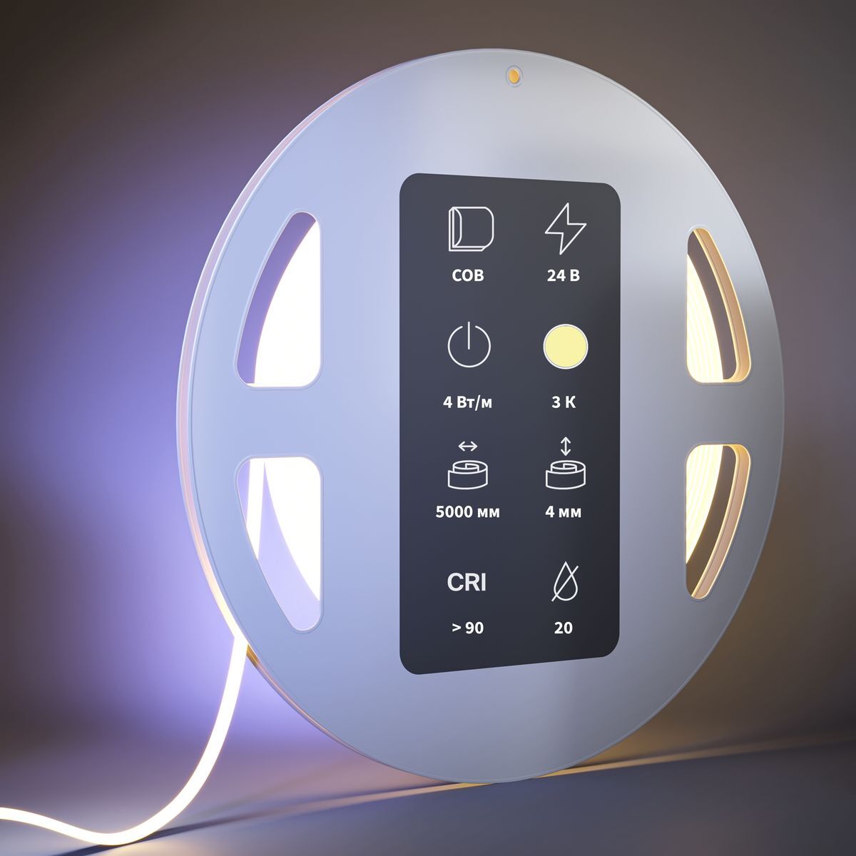 Светодиодная лента Maytoni 4W/m 480LED/m COB теплый белый 5M 201065