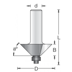 Фреза для снятия фаски с нижним подшипником 45 градусов DIMAR 50.8x19.1x69x12 1180049