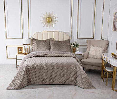 Покрывало 240х260 и 2 наволочки 50х70 Sofi De MarkO Натаниэль Серый