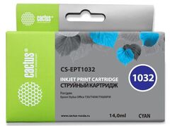 Картридж струйный Cactus CS-EPT1032 голубой (14мл) для Epson Stylus Office T1100/TX510/TX510fn/TX550/TX550w