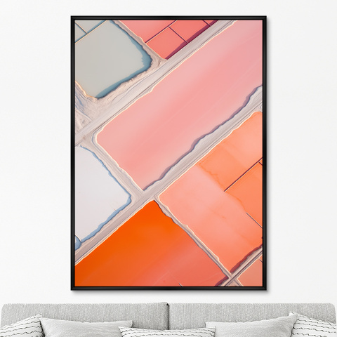 ArtNoMore - Репродукция картины на холсте Salt lakes, orange and pink, No 2, 2024г.