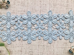 Кружево матовое плетеное, ш. 10,5-11 см, голубой