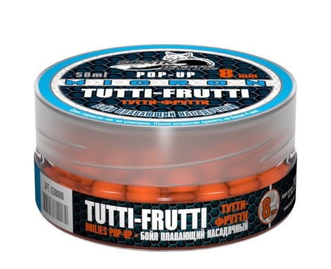 Бойлы насад. плав. Sonik Baits TUTTI FRUTTI MICRON Fluo Pop-ups 8мм 50мл