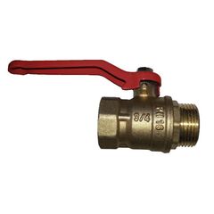 Кран латунный шаровой КНР 11Б27п1, DN 40, PN 16, однотипный, муфта-штуцер, рычаг