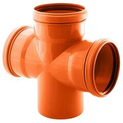 Крестовина ПП (полипропилен) для наружной канализациии 90гр. Дн 110-110-110, РосТурПласт