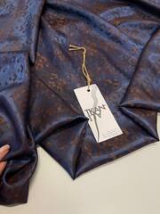 Вискоза жаккардовая подкладочная (100%вискоза, Сине-коричневый хамелеон/геометрия, 143, 85 гр/м2)