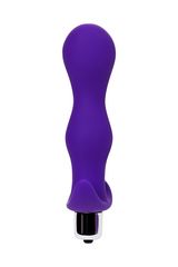Фиолетовая изогнутая анальная вибропробка - 14 см. - 