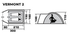 Туристическая палатка Jungle Camp Vermont 2 (70824)