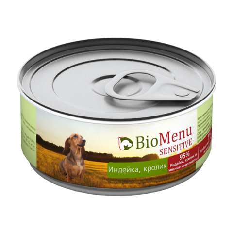 BioMenu Sensitive Консервы для собак с индейкой и кроликом