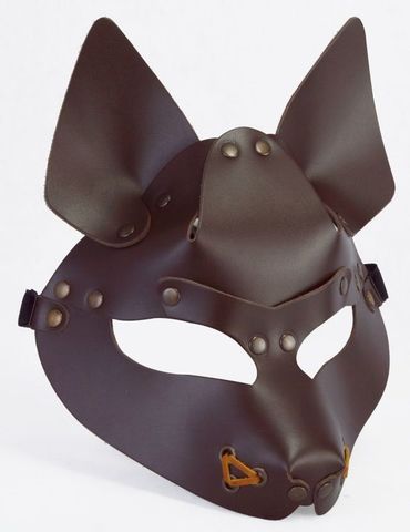 Коричневая маска Wolf - Sitabella BDSM accessories 3416-8