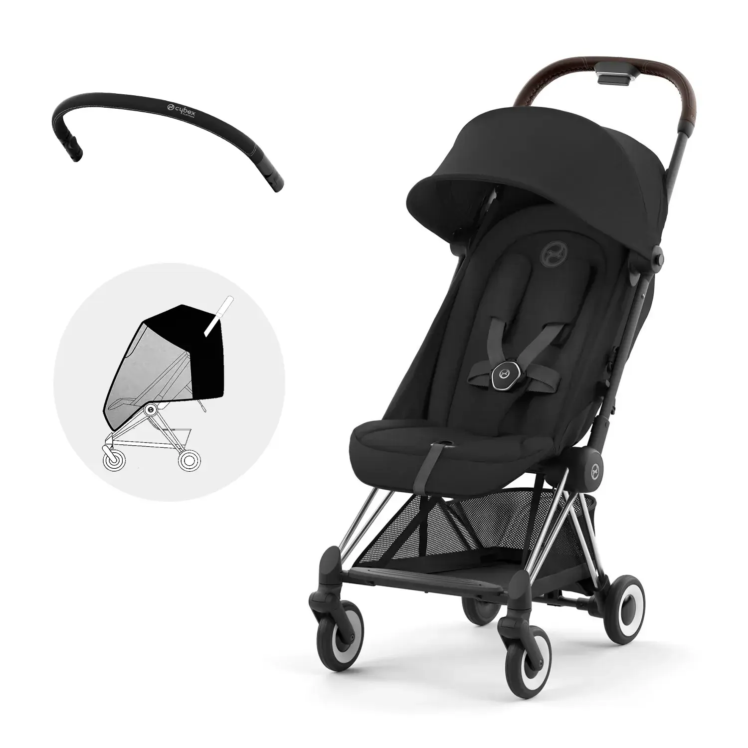 Cybex Coya Прогулочная коляска Cybex Coya Sepia Black Chrome cybex_coya_Sepia_Black_Chrome___bumper_raincoat.webp