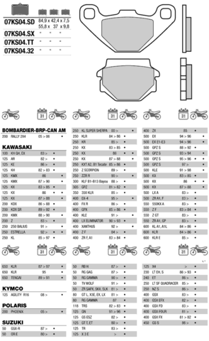 07KS04SD колодки тормозные МОТО(FDB314)