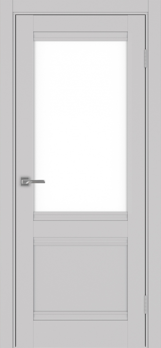 Дверь межкомнатная Оптима Порте Турин 502U.21, цвет пепельный, экошпон, стекло лакобель белое