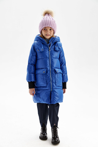 Зимнее пальто PULKA прямого силуэта с кулиской