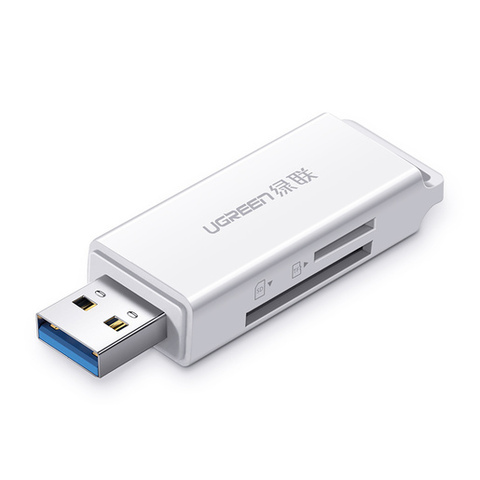 Картридер UGREEN USB 3.0 to SD / MicroSD Dual Card Reader Белый CM104