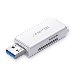 Картридер UGREEN USB 3.0 to SD / MicroSD Dual Card Reader Белый CM104