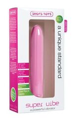 Розовый классический вибратор Super Vibe - 17,2 см. - 