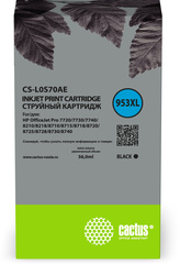Картридж струйный Cactus CS-L0S70AE №953XL черный (56мл) для HP OJ Pro 7740/8210/8218/8710/8715