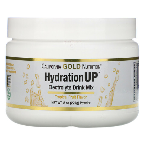 California Gold Nutrition, HydrationUP, порошок для приготовления электролитического напитка, тропические фрукты, 227 г (8 унций)