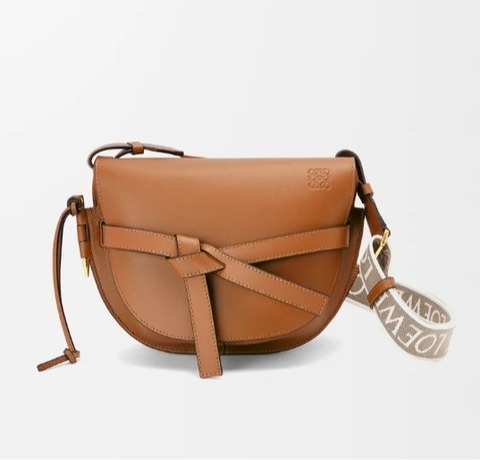 Кожаная женская сумка Loewe Gate коричневый