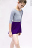 Kids set: 2 Sleeves leotard grey + skirt